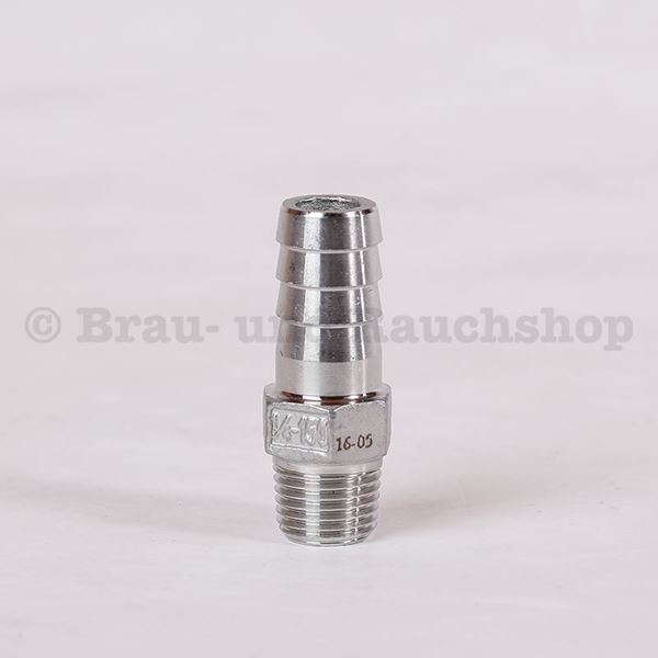 Bild von Schlauchnippel 1/4" Edelstahl 9mm AG