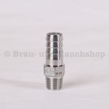 Bild von Schlauchnippel 1/4" Edelstahl 13mm AG