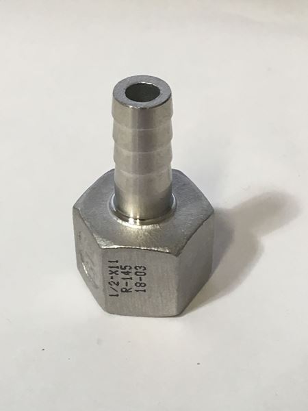 Bild von Schlauchnippel 1/2" Edelstahl 11mm IG